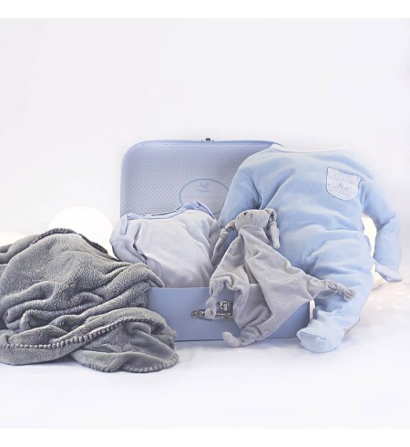 Canastilla Maleta Manta y Pijama para Recién Nacido