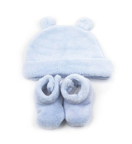 Canastilla Manta Bordada Oso Peluche y Conjunto Gorro y Calcetines
