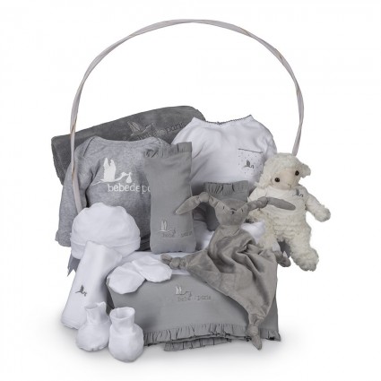 Serenity Complete Baby Gift Basket Grey