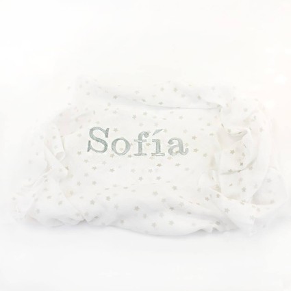 Tarta de Pañales con Muselina Personalizado funda y osito de Peluche 2