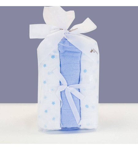 Kit Albornoz Bordado Muselina y Osito de Peluche