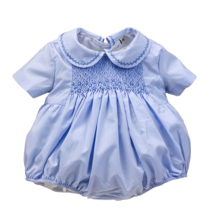 Regalo bebé ranita-pelele de punto de Smock-nido de abeja 2